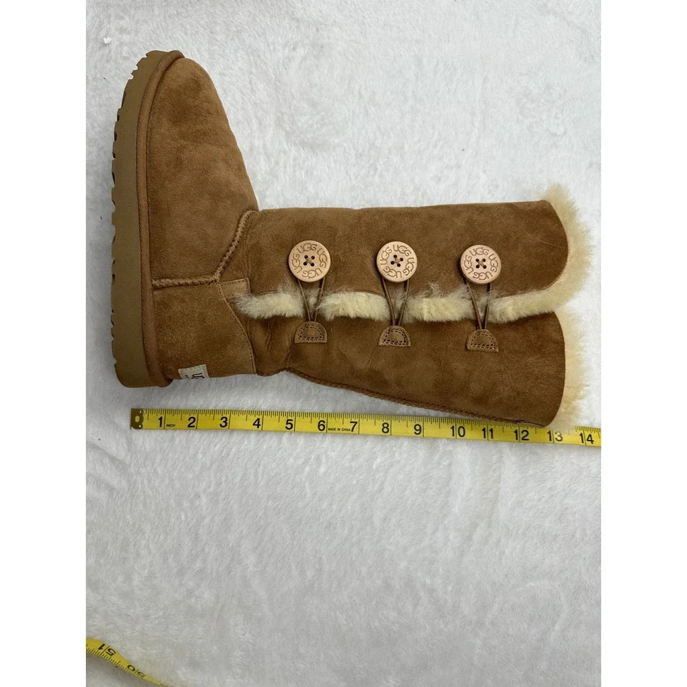 UGG Australia Bailey Button Triplet Chestnut Suede Tall Boots 1873 Womens 7